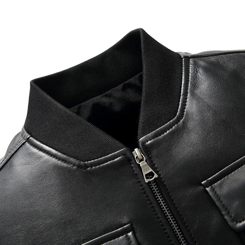 2018 высококачественное черное пальто из натуральной овечьей кожи зимняя белая