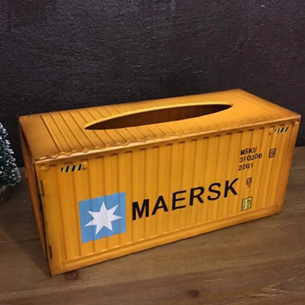 Orange MEEK Ретро коробка для хранения салфеток из кованого железа креативная промышленная коробка для салфеток домашняя гостиная Настольная коробка декоративных салфеток - Цвет: Orange MEEK