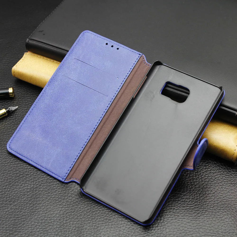 10pcs/lot For samsung galaxy note5 note 5 Matte Retro Vintage leather stand with Hard Back PC Magnetic Cover+free tempered glass |