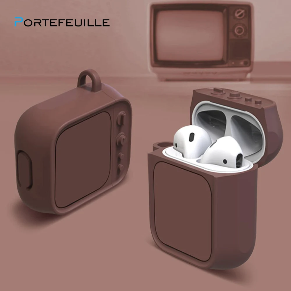 Мягкий силиконовый чехол PORTEFEUILLE для Apple Airpods противоударный AirPods Ультратонкий