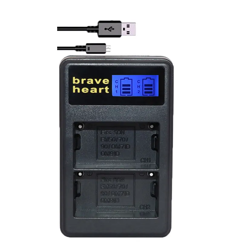 charger only 3x NP-F550 Батарейки+ NP-F530 NP F550 F570 F750 F570 ЖК-дисплей USB Зарядное устройство для sony NP-F570 CCD-SC55 CCD-TRV81 DCR-TRV210 MVC-FD81 - Цвет: charger only