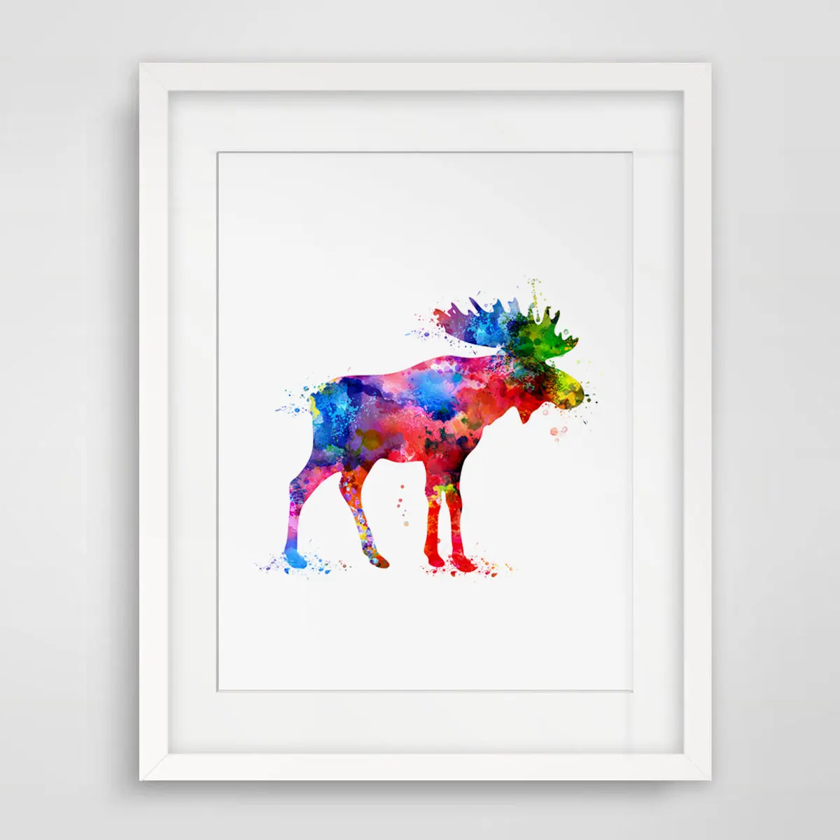 Акварельные Moose художественные фотографии питомник домашний декор лося