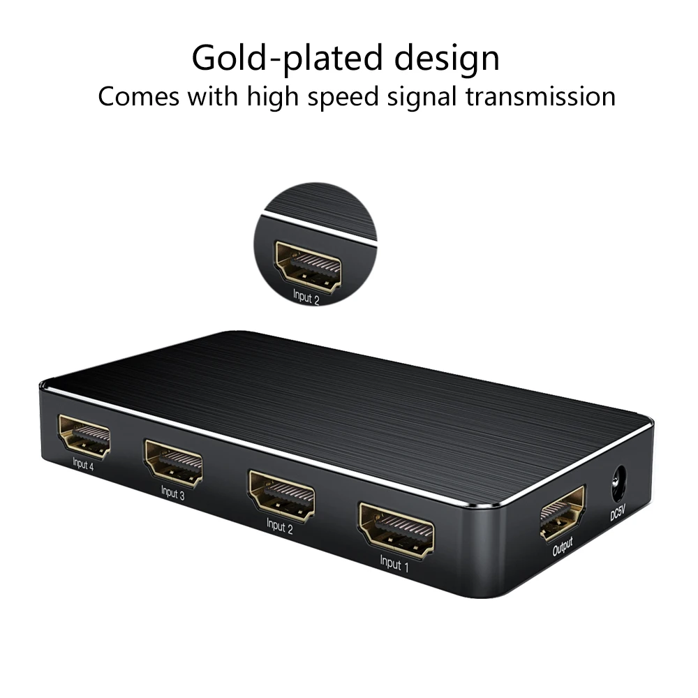 HDMI сплиттер Aikexin 4x1 переключатель 2 0 коммутатор 4 в 1 выход 4K x K/60Hz HDCP HDR для XBOX 360 PS3 PS4