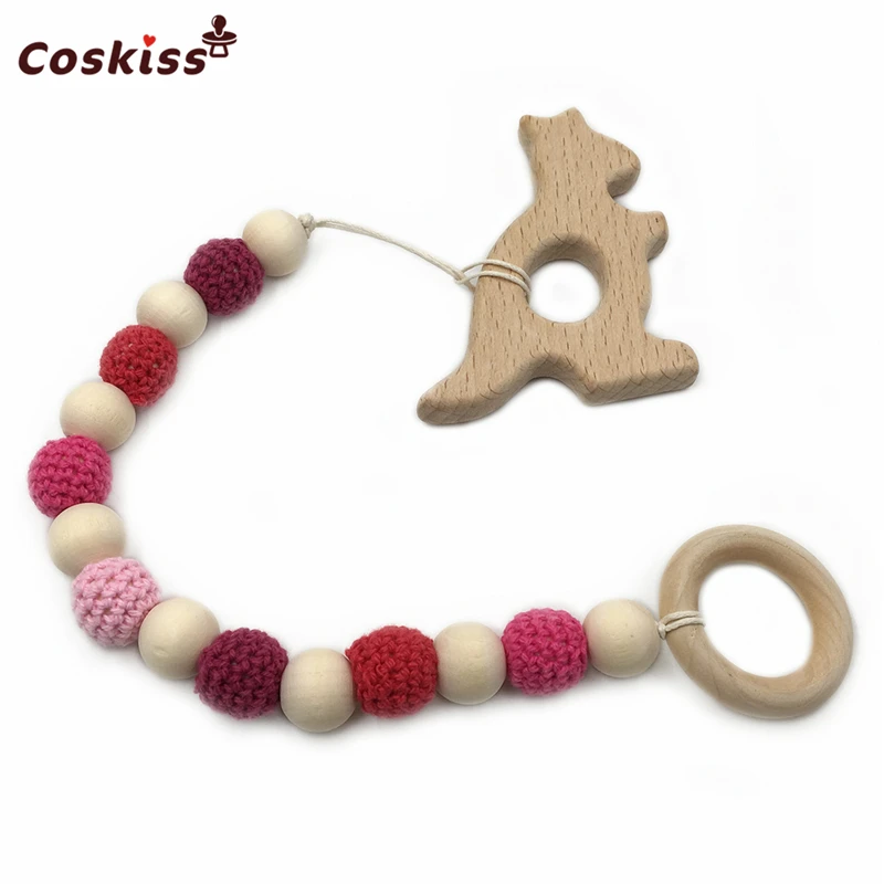 Детская игрушка-прорезыватель для зубов деревянные кольца Прорезыватель в виде
