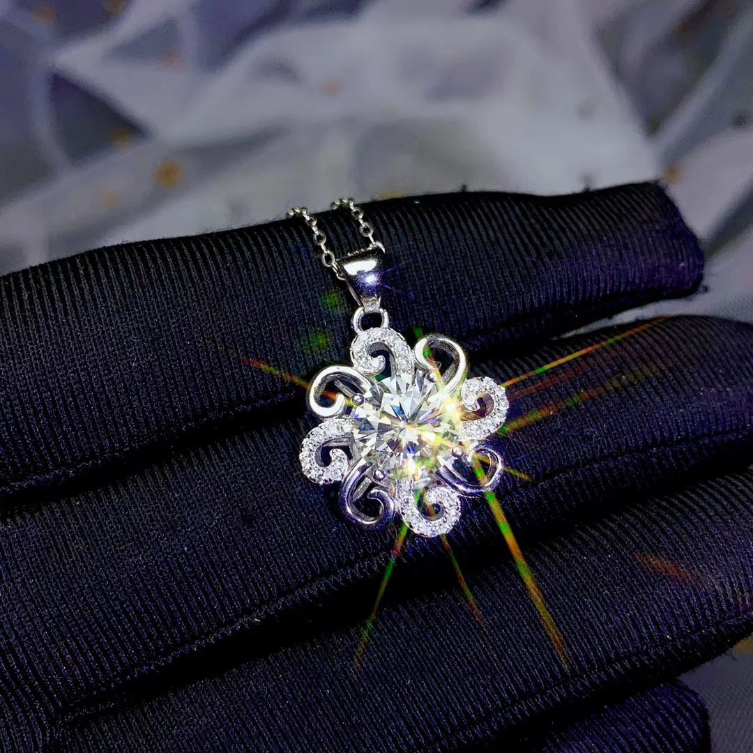 2ct moissanite Супер популярные стили, ожерелья, ladies'party play. 925 чистого серебра