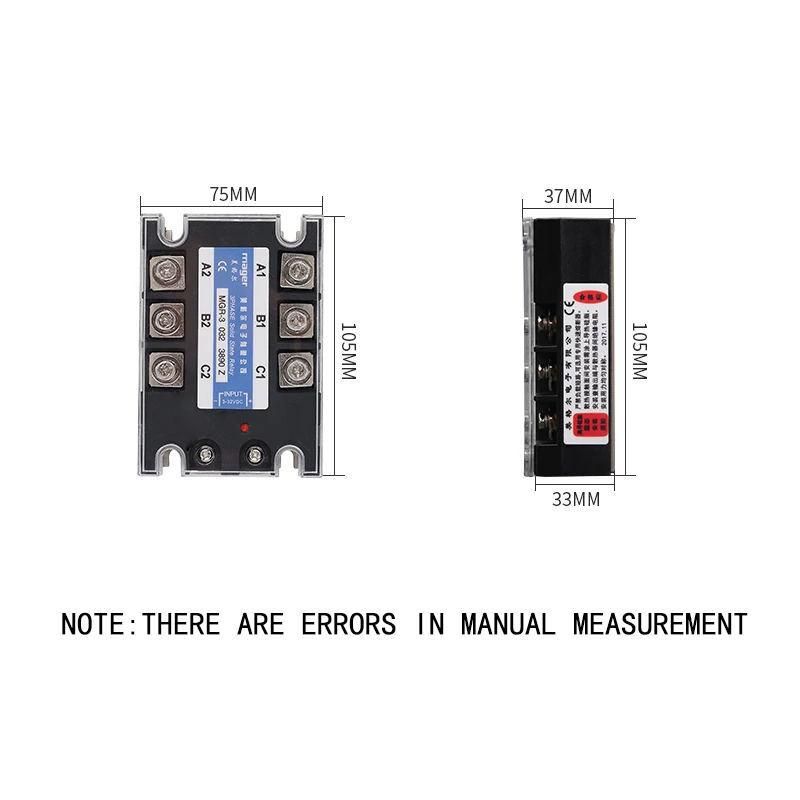 Трехфазное твердотельное реле 90A управления SSR DC переменный ток (MGR-3 032 3890 Z) 3-32 В
