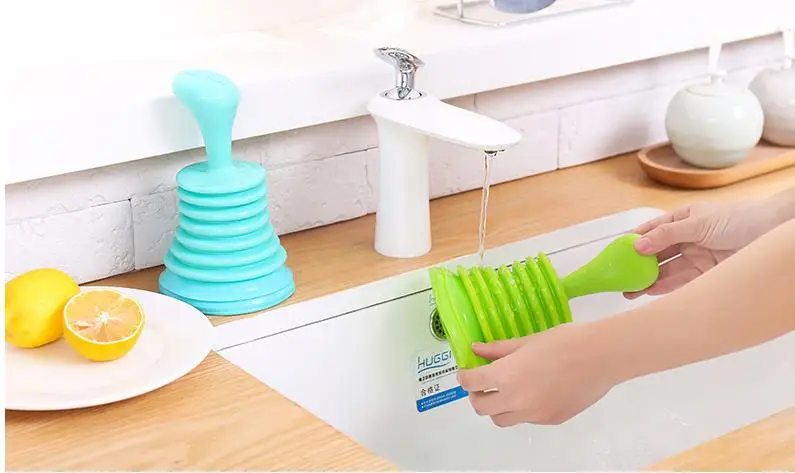 ORGANBOO 1PC Hand-held home toilet plunger sink dredge pipe suction cup powerful dredge toilet drain squeezed drain cleaner