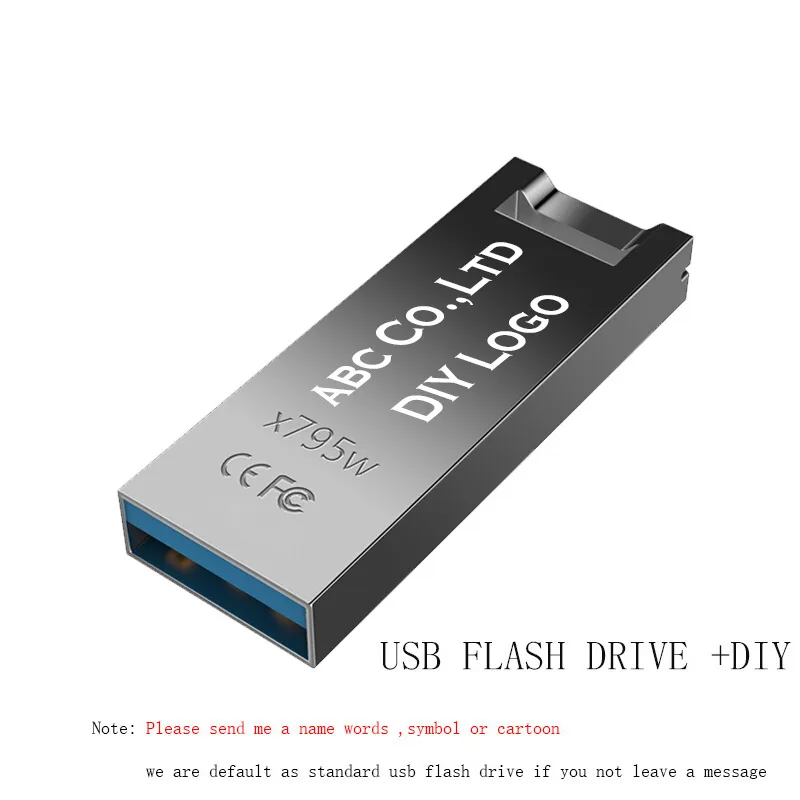 X795W-Plus DIY Logo Hp флешка флеш-диск 64 Гб usb 3,0 32 Гб 16 Гб 128 Гб Высокая скорость мини-Cle usb флеш-накопитель металлический Флешка USB флеш-накопитель Dropship флешки - Цвет: X795W-Plus DIY Logo