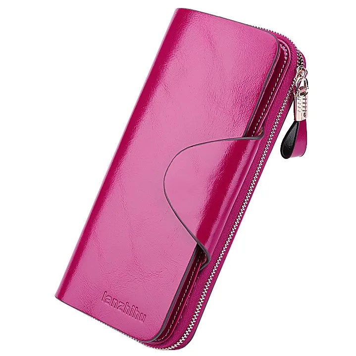 Purple Пояса из натуральной кожи кошелек для Для женщин женские RFID Блокировка Женские Кошельки большая дорожная молнии Для женщин кошелек дамы долго держатель телефона - Цвет: Purple