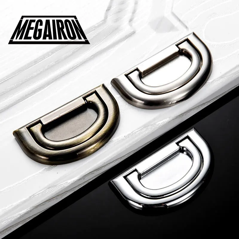 MEGAIRON современный Скрытая шкаф дверные ручки Простой ящик сплава цинка ящика