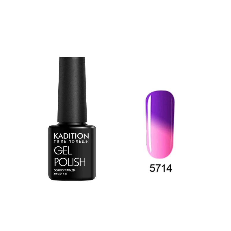 KADITION Thermal Color Glitter Changing Rainbow Lucky Gel Nail Polish Holographic Temperature Soak Off UV Varnish Art | Красота и