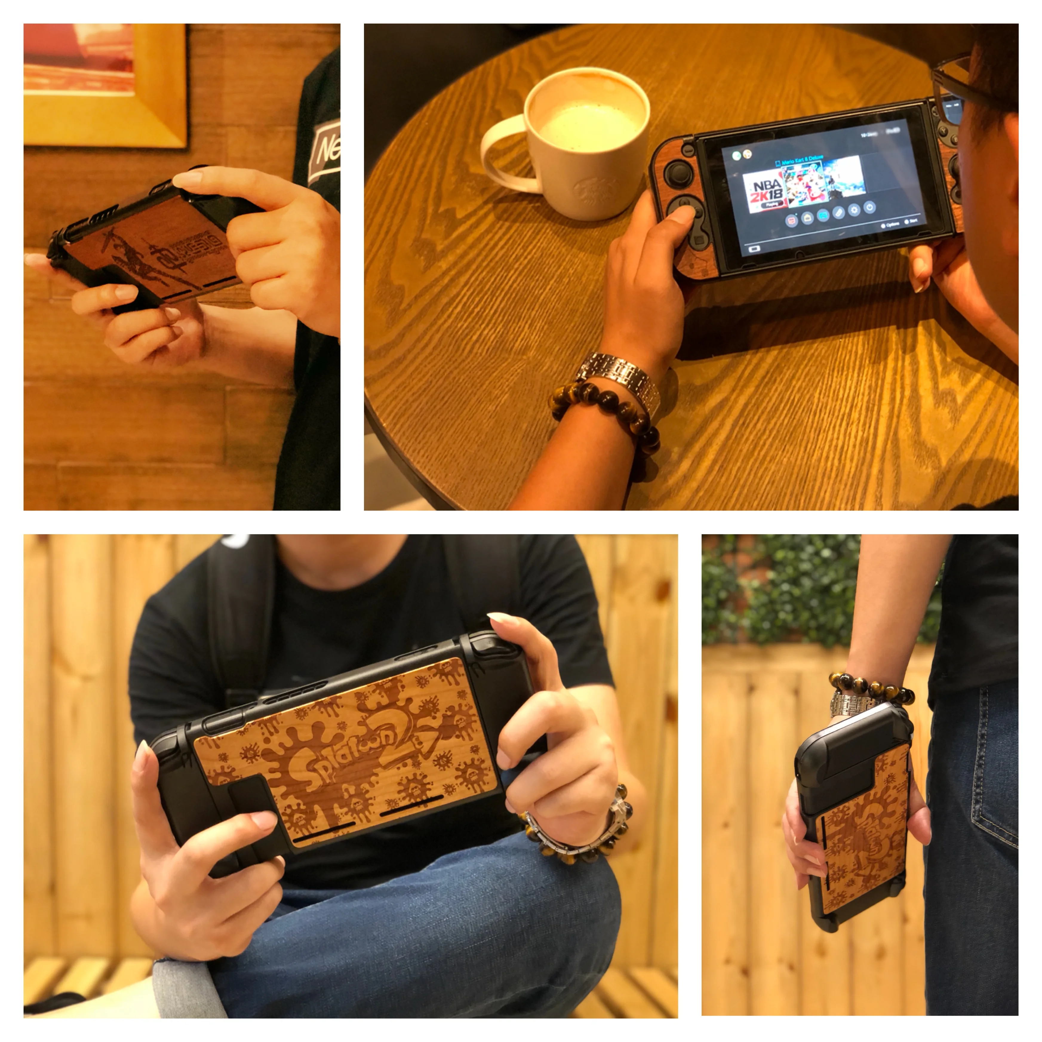 Пыленепроницаемый защитный чехол для консоли Nintendo Switch резьбы по дереву корпус