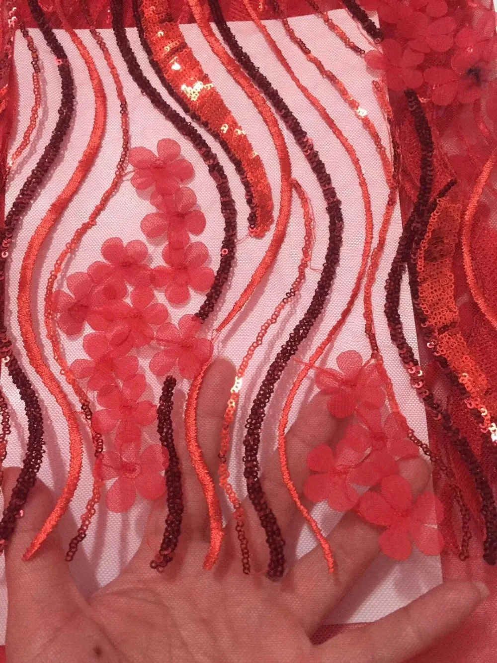 Новый нигерийский Чистый Розовый 3D блестки переводная картинка французская