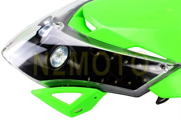 Зеленая универсальная фара для мотоцикла налобный фонарь мотокросса эндуро