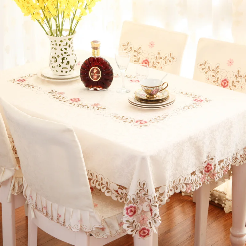 Овальная скатерть для стола стула с вышивкой в пасторальном стиле|tablecloth cover|oval