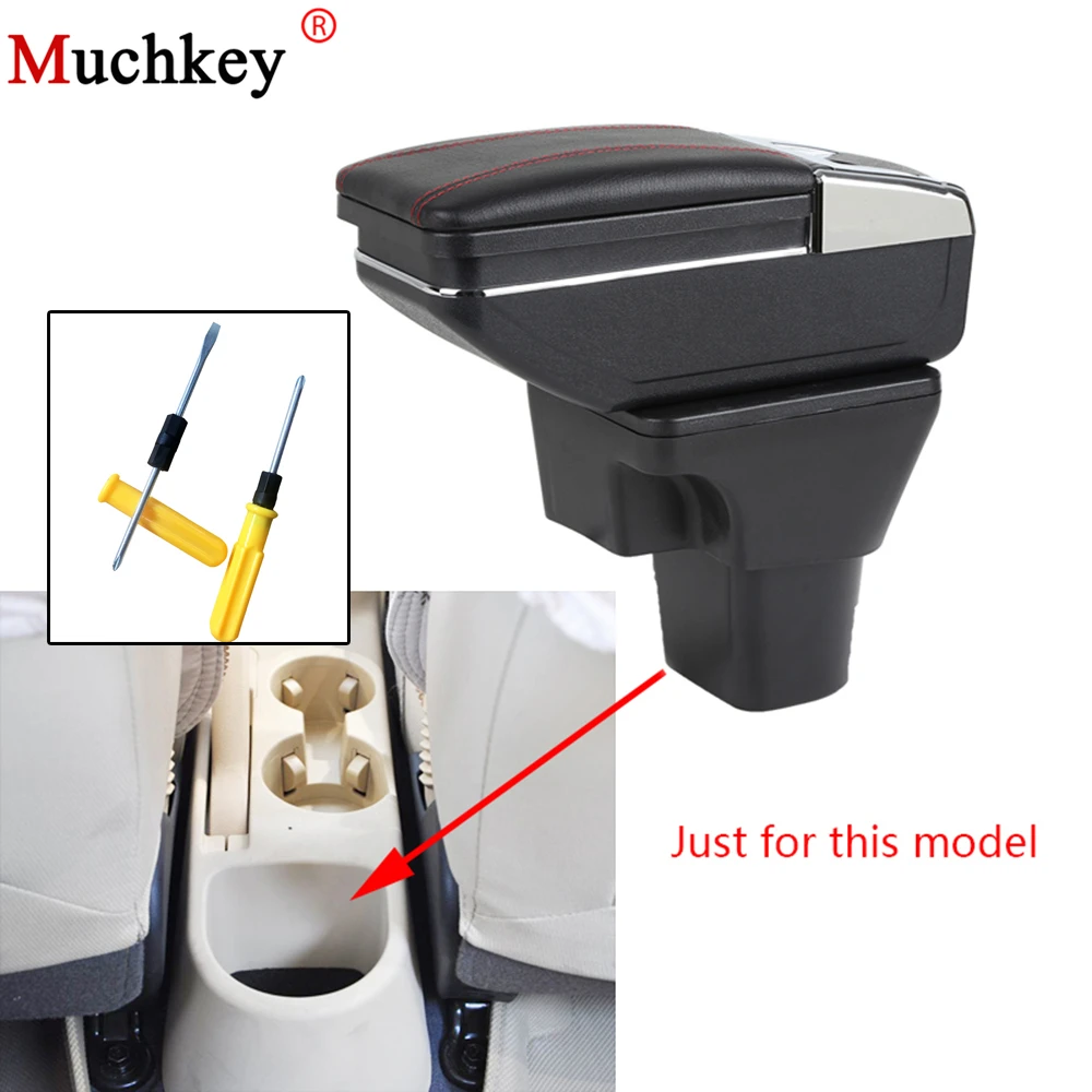 

Armrest box For Hyundai Accent 2006-2011 central Console Arm Store content box cup holder ashtray PU Leather Car Accessories
