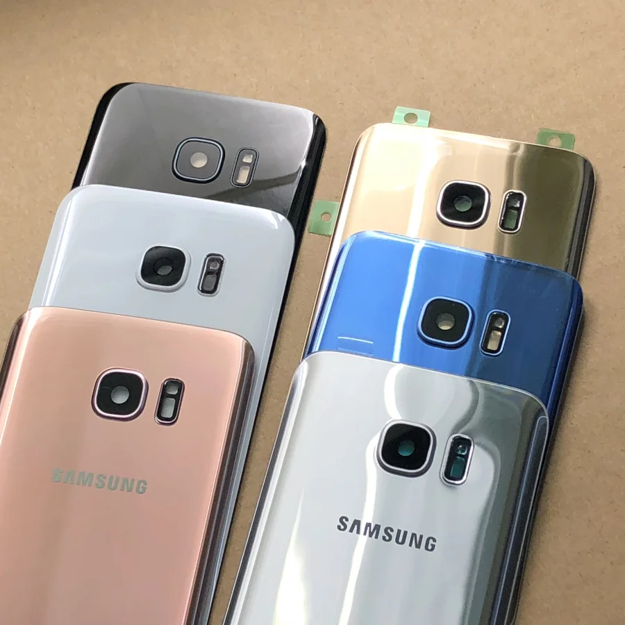 Для SAMSUNG Galaxy S7 G930F/S7 Edge G935F Задняя стеклянная крышка для батареи Чехол для задней двери для SAMSUNG S7 S7Edge Задняя стеклянная крышка