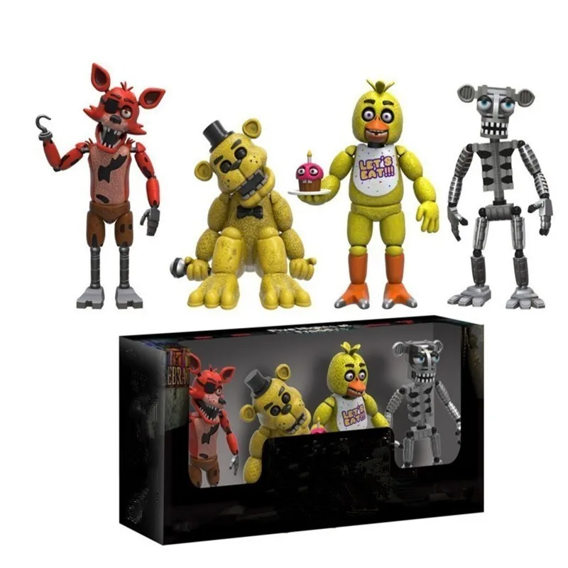 Новое поступление Five Night At Freddy's FNAF фигурки куклы игрушки Фокси Фредди FNAF ПВХ Фигурки игрушки для детей 5 см - Цвет: with box