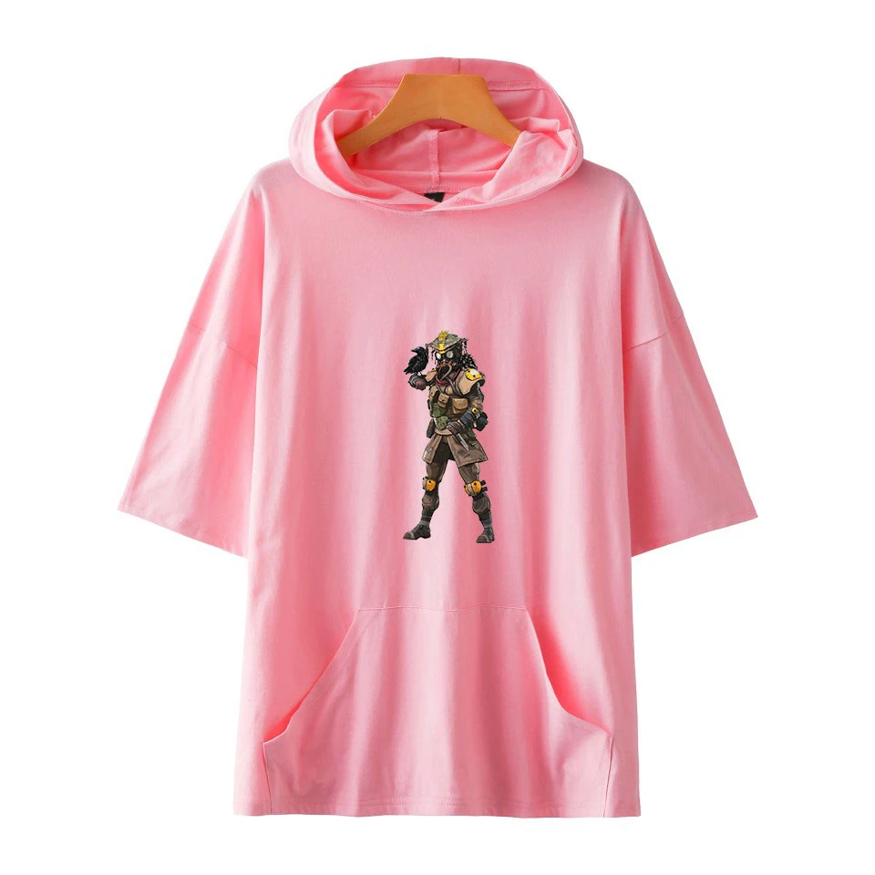 

Apex Legendse Men/Women Hooded Tshirt Solid Color Tshirts Short Sleeve fashion Cool Hooded Top