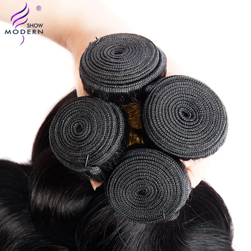 Объемные волнистые пучки с закрытием бразильские волосы 3 пучка шнурка не Реми