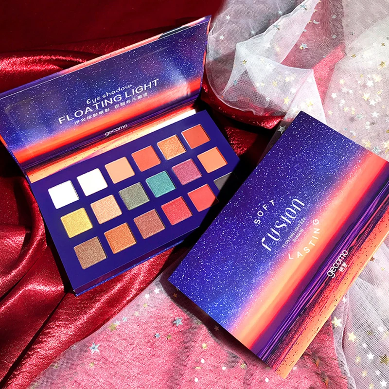 Палетка красных теней для век GECOMO Шиммер блестящие матовые тени косметика в