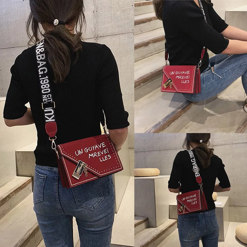 Женские сумки через плечо простые мини-сумки-мессенджеры с замком дизайнерские