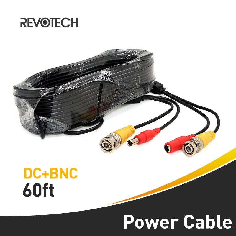 Адаптер питания для камеры видеонаблюдения DC BNC 2 в 1 60 футов кабель аналоговой AHD