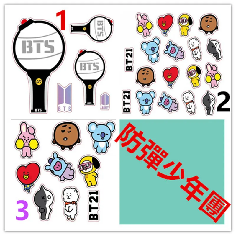 2018 Новое прибытие Kpop BT21 корейский Звезды BTS Bangtan мальчики мультфильм наклейки для