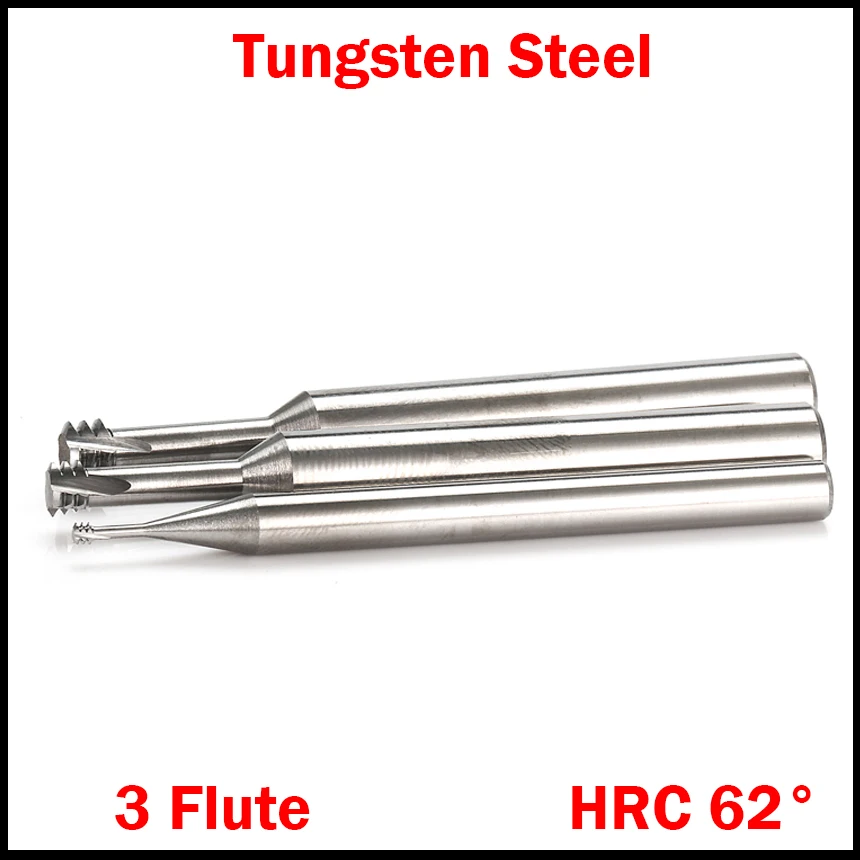 M1 * 0 25 M1x0.25 M1.2 M1.2x0.25 шаг из вольфрамового сплава HRC62 3 Флейта Micro CNC режущий