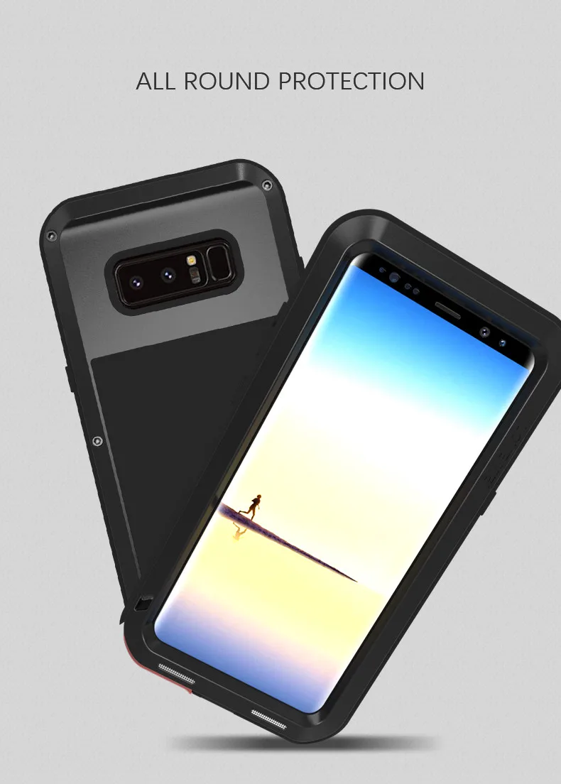 Водонепроницаемый металлический чехол LOVEMEI для Samsung Galaxy Note 8 LOVE MEI защита от