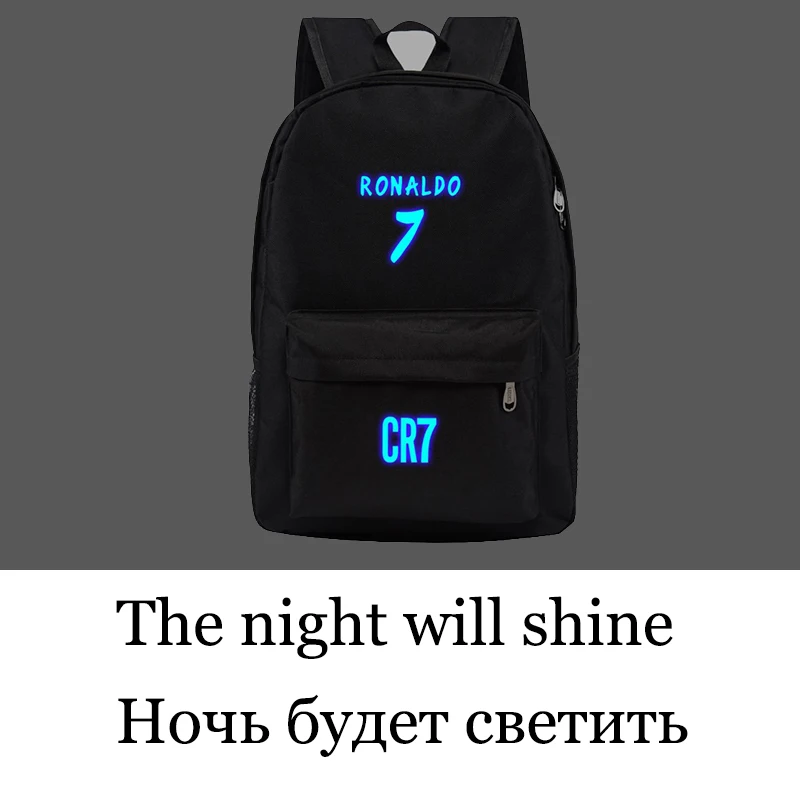 Мужской рюкзак школьный для подростка мальчика портфель школьный для мальчиков холст Школьная сумка для подростка мальчика рюкзак Месси рюкзак подростков футбольного дети охладиться мешок рюкзак мужской - Цвет: black Fluorescence 1