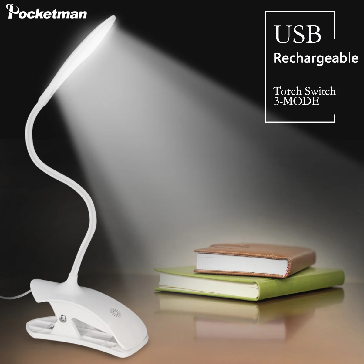 USB светодиодный Настольный светильник 14 с зажимом для чтения книг ночной