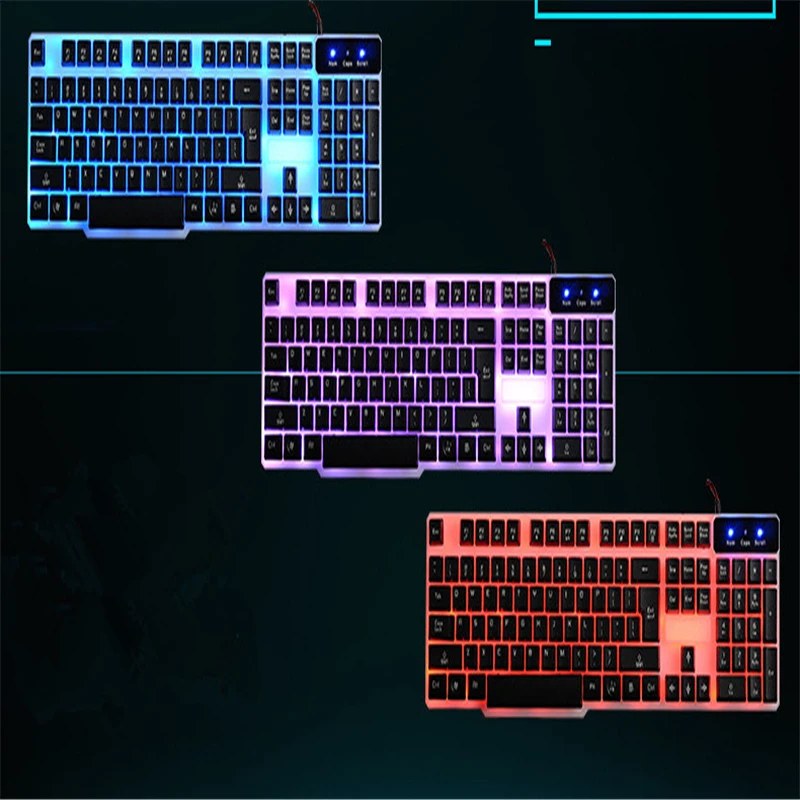 Pro USB Проводная лазерная игровая Клавиатура Эргономика 104 подсветка Клавиш с pad RGB
