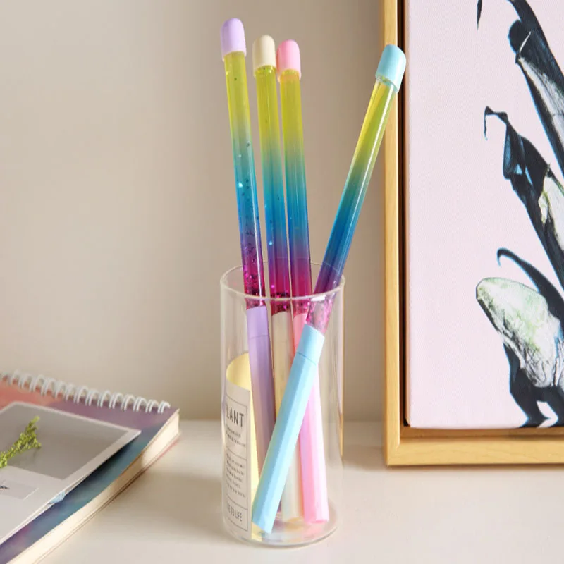 4 шт. разноцветные конфеты кавай Блестящий песок gelpen креативные Канцтовары офисный школьный школьная гелевая ручка подарок мультфильм кремового чернил гелевой ручки