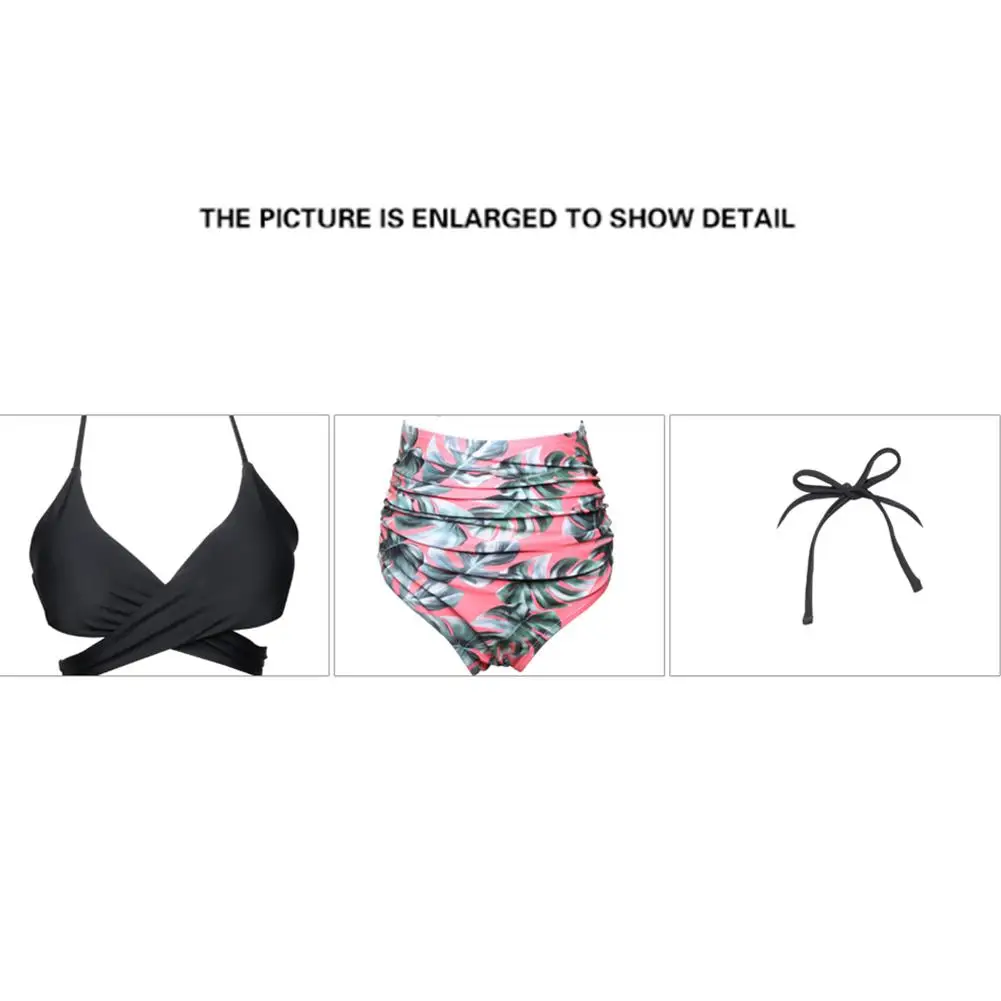 KIDLOVE Parent-child Swimwear Sling Bra High-waisted Shorts Bikini Set Bathing Suit Beach Wear Mother and Girls Swimming Clothes | Мать и