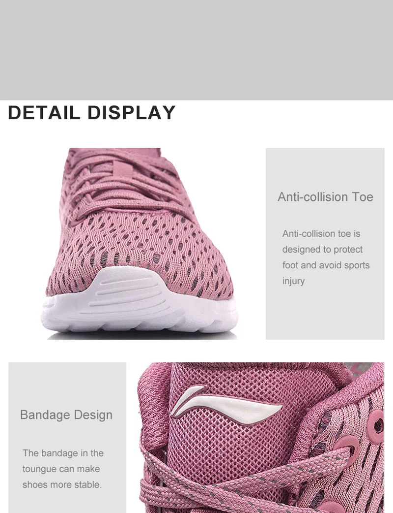 Li-Ning/Женская E-RUN обувь для бега Воздухопроницаемый Легковесный подклад удобная спортивная обувь для фитнеса кроссовки ARBN078 XYP679