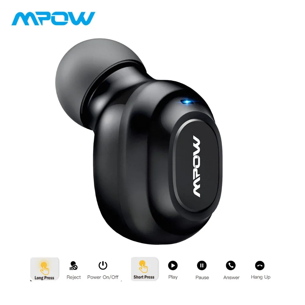 Mpow EM13 Bluetooth 4,1, беспроводные мини наушники, невидимые, деловые, свободные руки, наушники-вкладыши с микрофоном для водителя