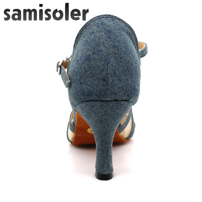 Samisoler/Новинка 2018 года обувь для латинских танцев женская сальсы атлас +