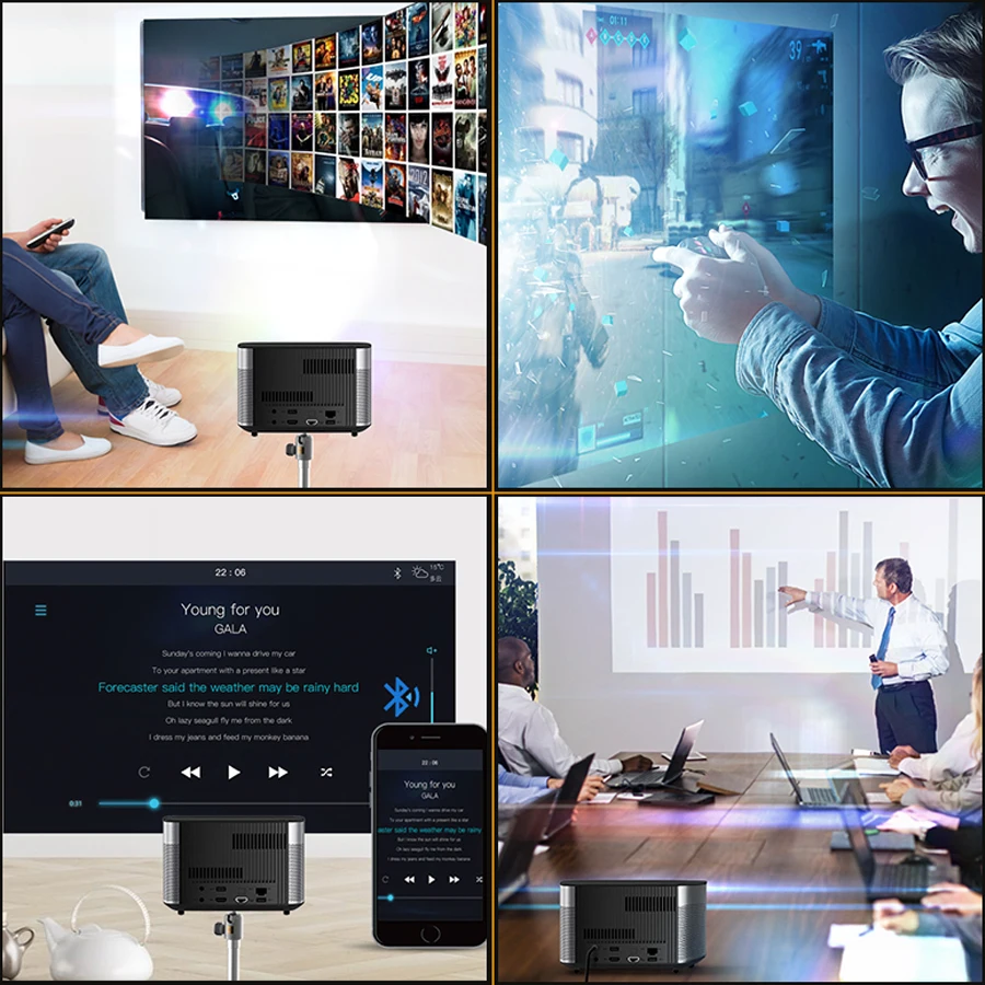 Проектор xgimi h2 1080P Full HD DLP 1350 ANSI люменов поддержка 4K Android tv Wi-Fi Bluetooth домашний