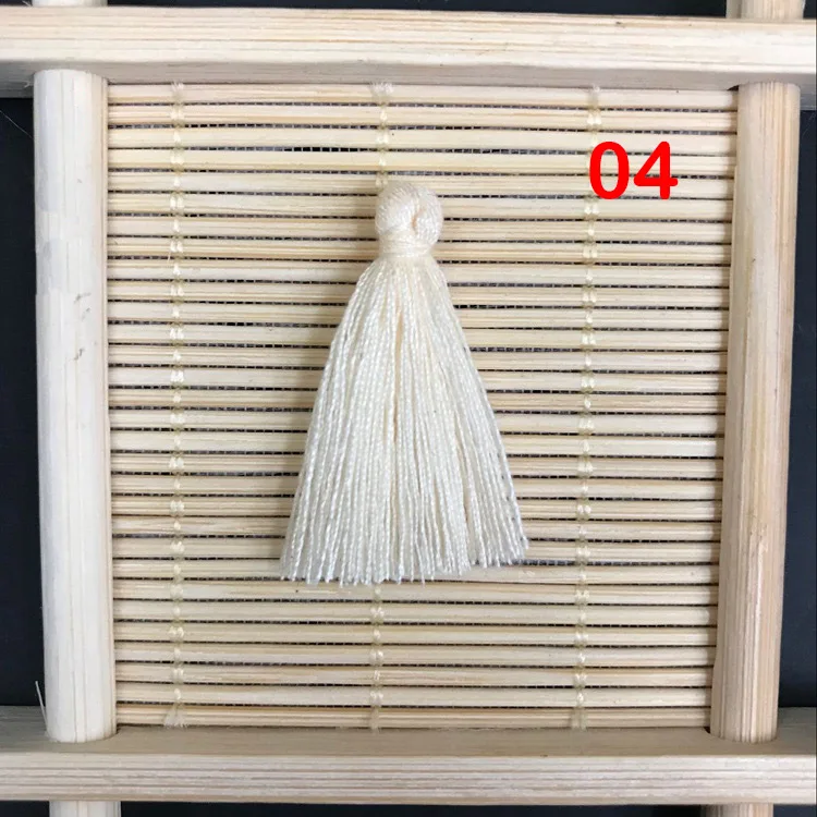 Color card No. 04 50 шт., 3 см, мини-подвеска с хлопковой кисточкой, бахрома, сделай сам, маленькая кисточка, отделка, серьги, изготовление украшений, одежда, занавески, аксессуары для шитья - Цвет: Color card No. 04