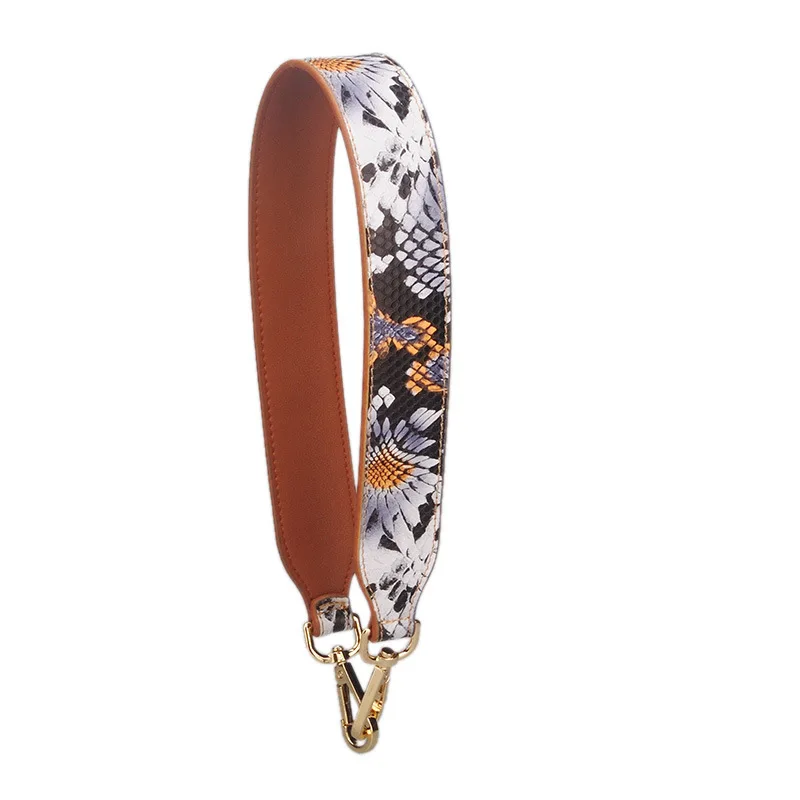 Women Colorful Bag Strap PU Leather Handles For Bags Accessories Wide 64 CM Handle Short Belt Serpentine Pattern | Багаж и сумки