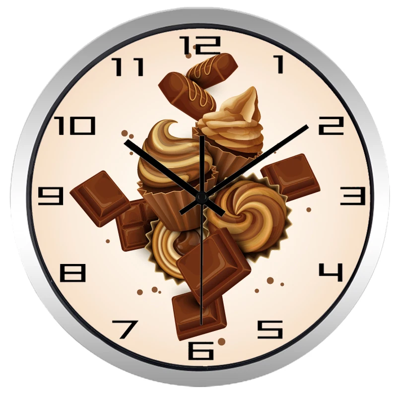 Шоколадный десерт кухонный магазин чашка торт настенные часы|wall clock|clock wall clockwall