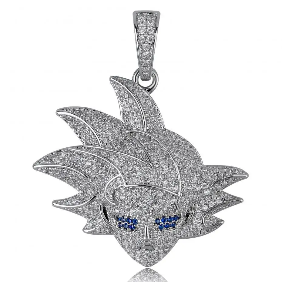 TOPGRILLZ Драконий жемчуг персонаж гокан кулон ожерелье Iced Out кубический циркон хип хоп Золото Серебро Цвет Мужчины Шарм цепи ювелирные изделия - Окраска металла: NS