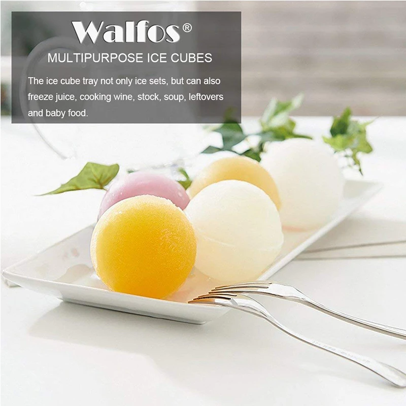 WALFOS 100% пищевой силиконовый ледяной куб лоток комбо формы-набор из 2