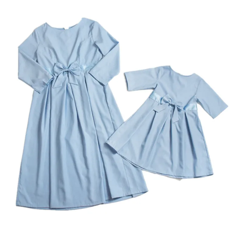 H0122 blue Новые рождественские одинаковые комплекты для семьи одинаковые платья для мамы и дочки осенние платья «Мама и я» рождественские платья, H0122 - Цвет: H0122 blue