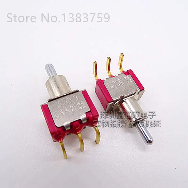 

Toggle switch 7103 3 feet 3 files shaking head swing switch toggle switch bending 2A250VAC 5A120VAC