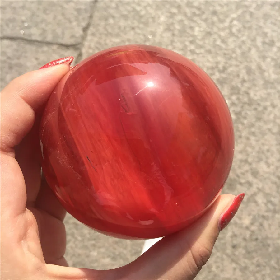 Натуральный Красный таяющий шар фэн-шуй городской Декор для дома женское
