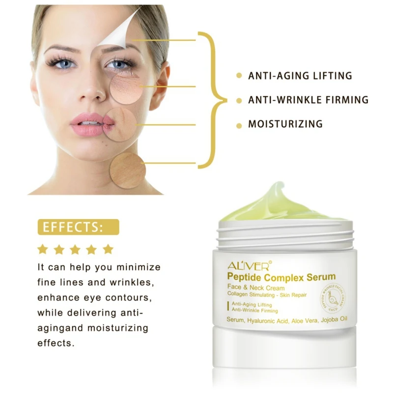 

New Peptide Anti Wrinkle Facial Cream Anti Aging Skin Whitening Lifting Firming Acne Treatment Cream