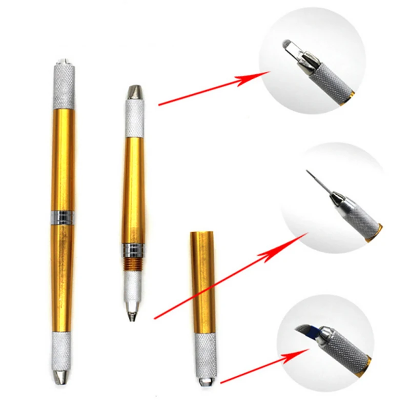 3 головки использовать микроблейдинг ручка тату машина для перманентного