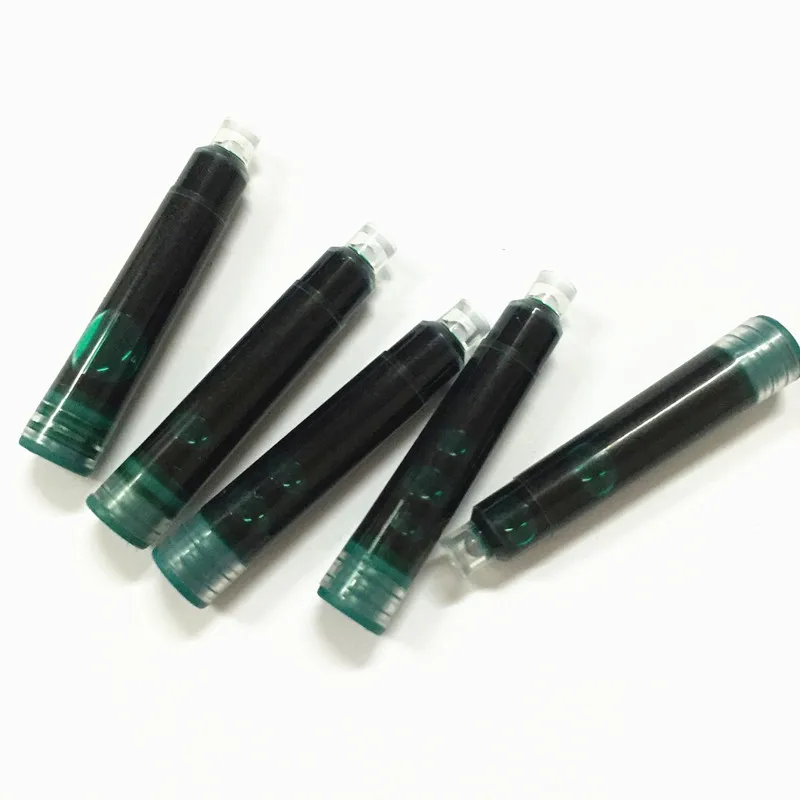 

Wholesale 30pcs Disposable Green and purple Fountain Pen Ink Cartridge Refills Length Fountain Pen Ink Cartridge Refills